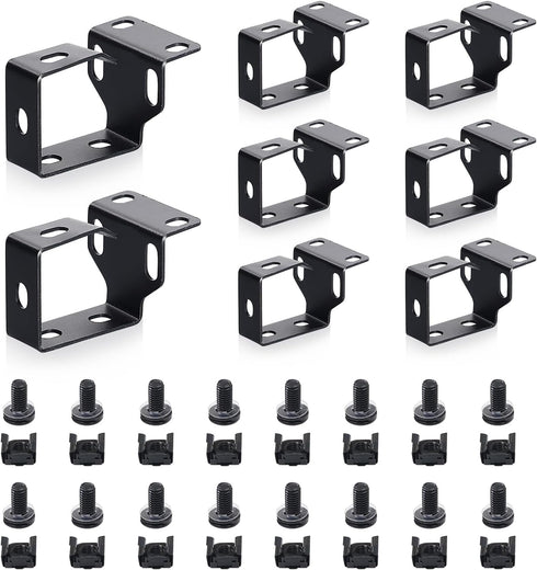 WikrOck 8 Pack Metallic Cable Manager D-Ring Hooks For Network Server Rack Cabinet,
