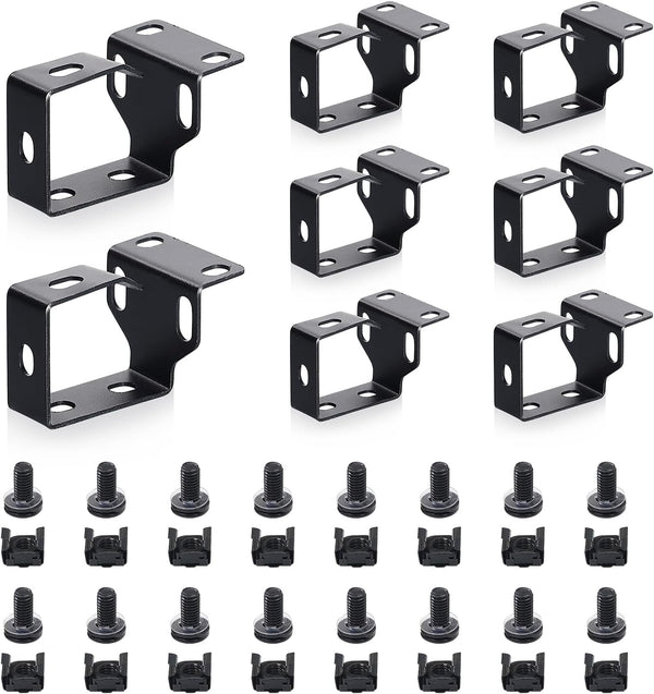 WikrOck 8 Pack Metallic Cable Manager D-Ring Hooks For Network Server Rack Cabinet,