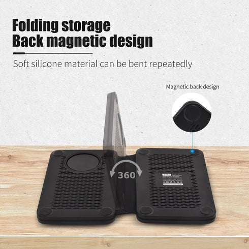 3-in-1 Charging Station for Apple Devices, 21W Mag Safe Wireless Charger, Foldable Travel Charger for iPhone 16-12