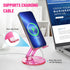 Tomorotec Adjustable Angle Acrylic Cell Phone Stand for Desk, Foldable Acrylic Phone Holder Cute for Office, Portable