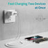 USB C Wall Charger - Fast 20W PD Power Adapter with Dual Type C Port for iPhone 15 Series, iPad Pro, AirPods (2Pack 3.3