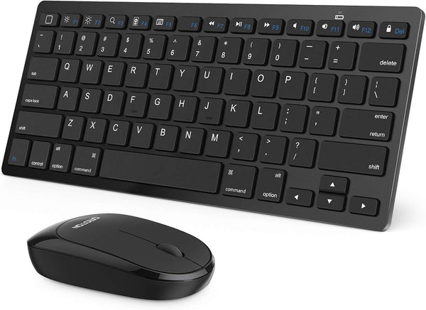 OMOTON Bluetooth Keyboard and Mouse Combo, Wireless for iPad Pro 13, 11 (2024)/12.9, iPad 10th/9th/8th/7th Gen, Black