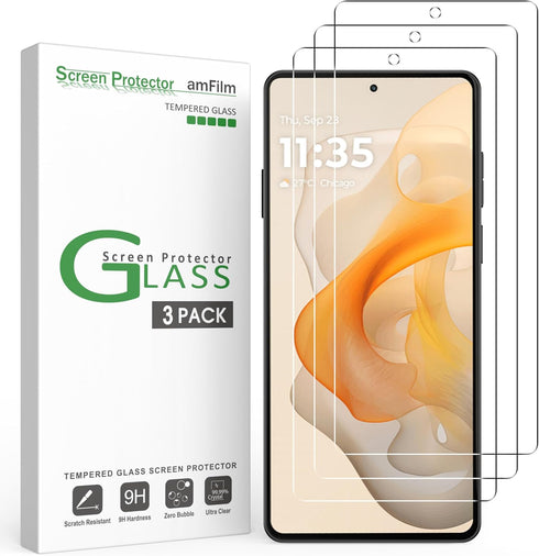 amFilm 3 Pack Tempered Glass Screen Protector for Motorola Moto G Stylus 2024 5G, Easy Installation, HD Clear