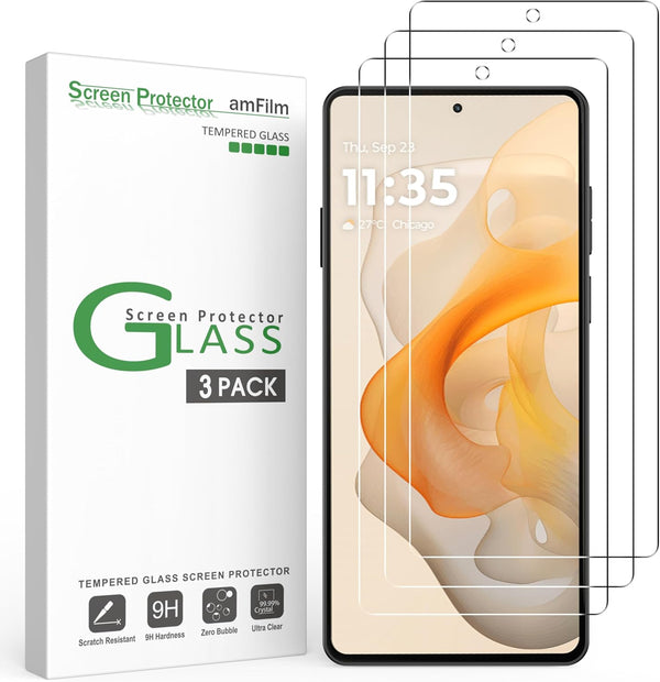 amFilm 3 Pack Tempered Glass Screen Protector for Motorola Moto G Stylus 2024 5G, Easy Installation, HD Clear