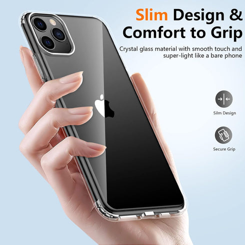 iPhone 11 Pro Case - Crystal Clear, Slim Thin Bumper, Anti-Yellowing, Upgraded Military Shockproof Protection, 5.8 inch