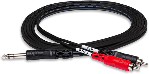 Hosa TRS-203 9 Feet Insert Cable, 1/4 Inches TRS to Dual RCA