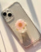 petitepop Pressed Pink Daisy Flowers Phone Grip Holder, Expandible Collapsible Transparent Cell Phone