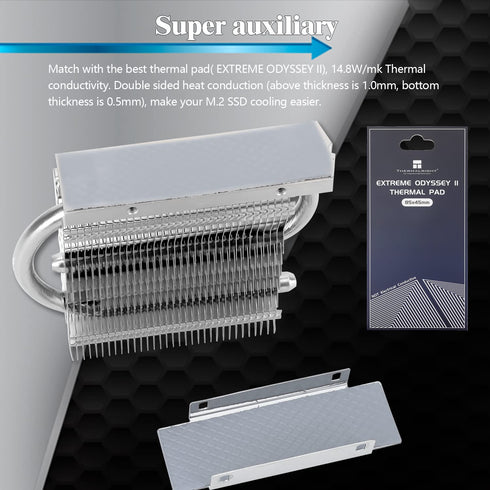 Thermalright HR-09 2280 PRO SSD Heatsink, Double-Sided Heat Sink with Thermal Silicone Pad for M.2 SSD