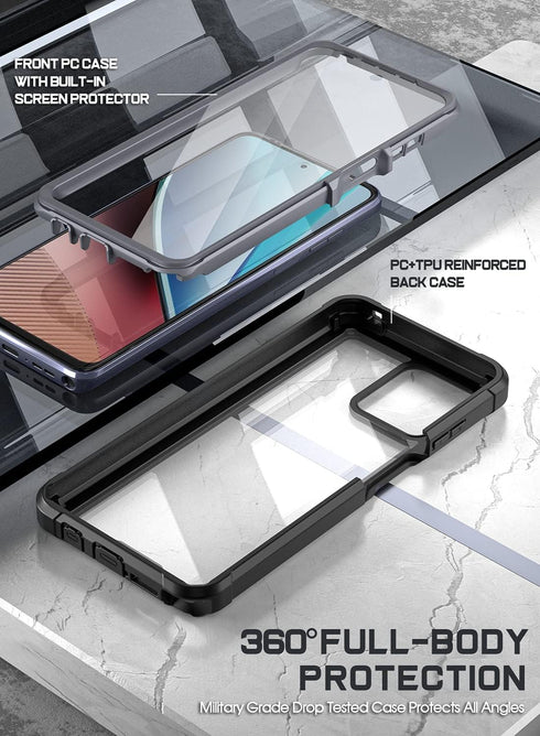 Poetic Guardian Case for Motorola Moto G Stylus 4G 2023, 6.5", Black/Clear, Full-Body, 20 FT Drop Tested, Shockproof.
