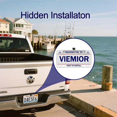Viemior Universal Car Rear View Camera License Plate Bracket, Premium Backup Camera License Plate Dash Cam Mirror Cam