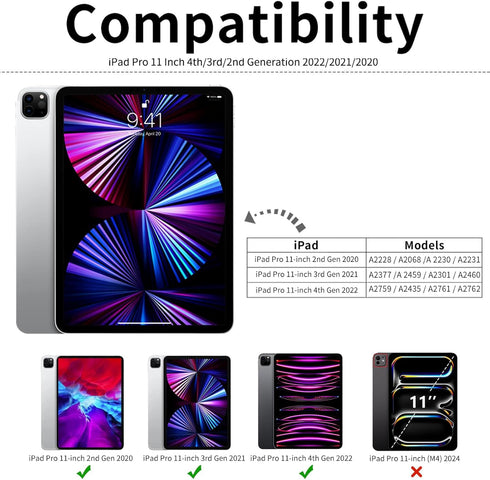 kenke Hybrid Case for iPad Pro 11 Inch (2022/2021/2020) 4th/3rd/2nd Gen, Light Green, 2 in 1 Detachable Cover