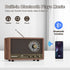 LEOTEC AM FM Radio, Retro Wood Table Radio, Portable Bluetooth Speaker with AUX and Headphone Jack, Brown