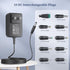 24V 1A Power Supply 24 Volt Charger, 1000mA 24W Max Regulated Switching AC to DC Cord Adapter with 10 Replacement