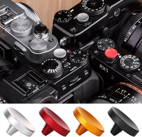 Camera Shutter, 4pcs Aluminum Alloy Concave Shutter Release Buttons Compatible for X100, X100S, X10, X20, X-E1, XE2S,