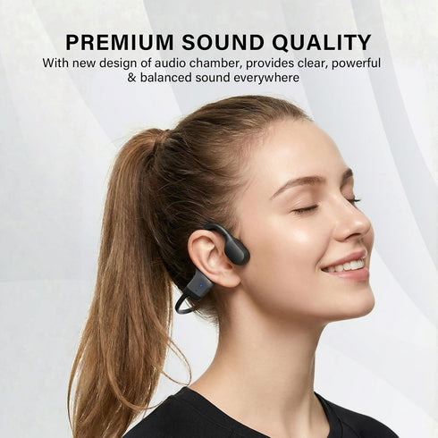 Rakklor 5.4 20 IPX5 Bone Conduction Headphones, Open-Ear Bluetooth Sport Headphones with Mic Hour Playtime, Waterproof