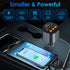 MQOUNY 5 in 1 Fast Car Phone Charger, 90W Retractable Car Charger, Bluetooth 5.3 FM Transmitter Adapter, Handsfree Call