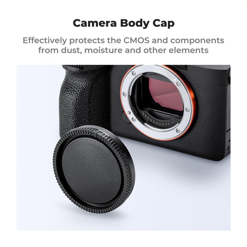 K&F Concept E Mount Body Cap & Rear Lens Cover for Sony Nex E Mount A6700 A6600 A6500 A6400 A6300 A6100 A6000 A5100