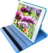 Case for iPad Air 1st Generation Models A1474 A1475 A1476, 360 Rotating Stand, Blue Embossed Flowers