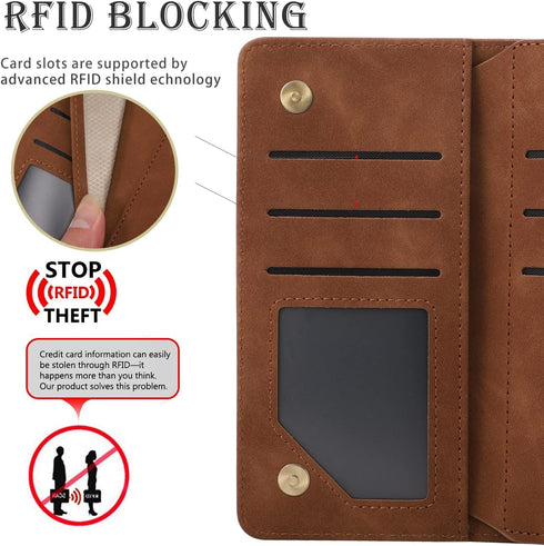 RANYOK 12/12 (6.1 inch), Wallet Case Compatible with iPhone Pro Premium PU Leather Zipper Flip Folio Wallet RFID