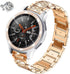 22mm Bling Rhinestone Diamond Metal Strap with Bezel Ring Cover Replacement for Samsung Galaxy Watch 46mm/Gear S3 (Rose