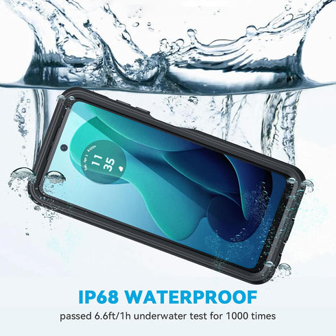 Lanhiem for Moto G 5G 2024 Case, IP68 Waterproof Dustproof Shockproof with Built-in Screen Protector, Full Body Cover