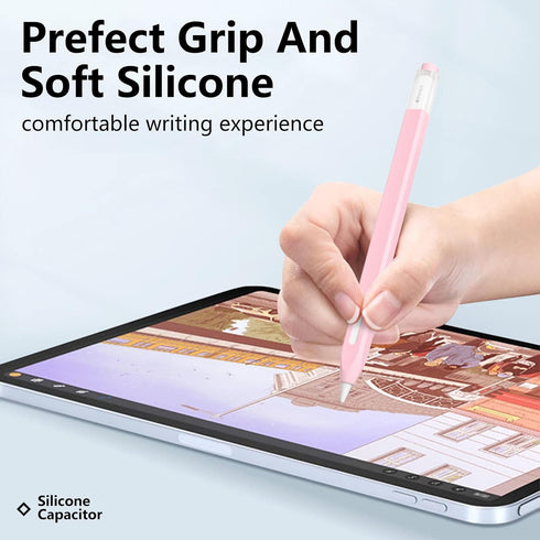 JOOSKO 2nd 5 Classic Silicone Pencil Case Compatible with Apple Pencil Generation Case Cover Sleeve,[with Cloth Fiber