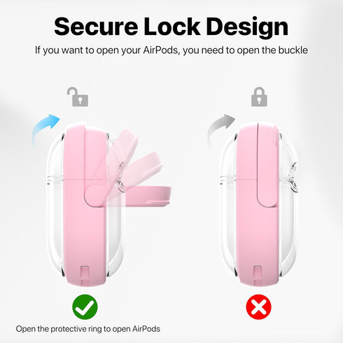 Valkit Compatible Airpods Pro 2nd/1st Generation Case, Clear Cover with Lock & Cleaner Kit for Airpods Pro
