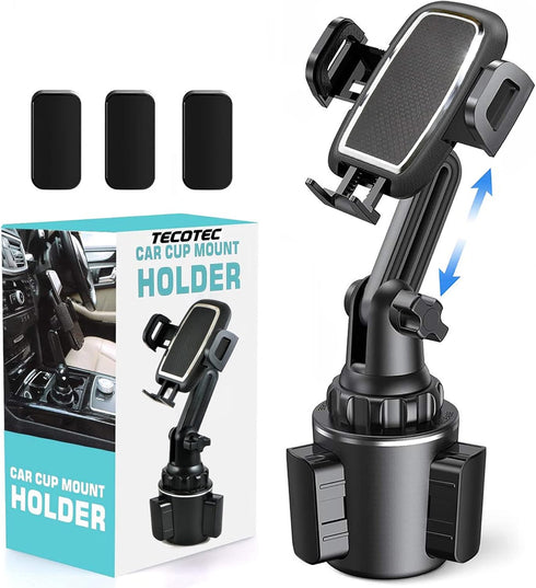 Car Cup Holder Phone Mount, Adjustable Cup Phone Holder for All Cellphones/iPhone 15 Pro Max/Mini Galaxy S23 Ultra/Plus
