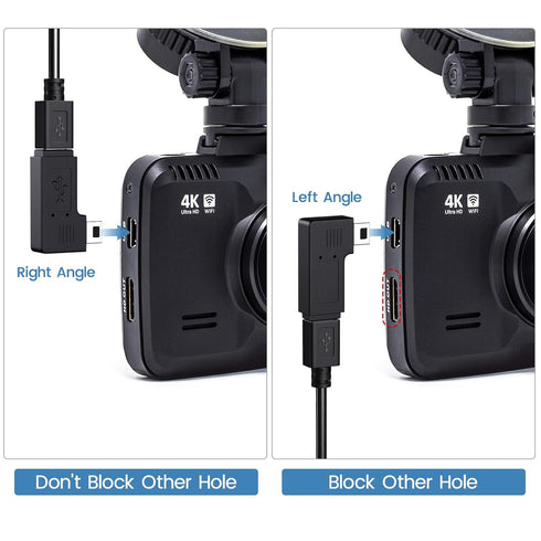R2-4K, 11.5 V1 Dash Cam Power Cord Mini USB for Rove ft Cable for Rexing Camera, with USB C Adapter