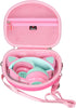 Mchoi Hard Case Suitable for Riwbox CT-7 Pink/for Jack CT-7S Cat Green 3.5mm/ for iClever IC-HS01 Bluetooth Wireless Over-Ear Headphones Headset for Kids Travel Protective Case, Pink Case Only