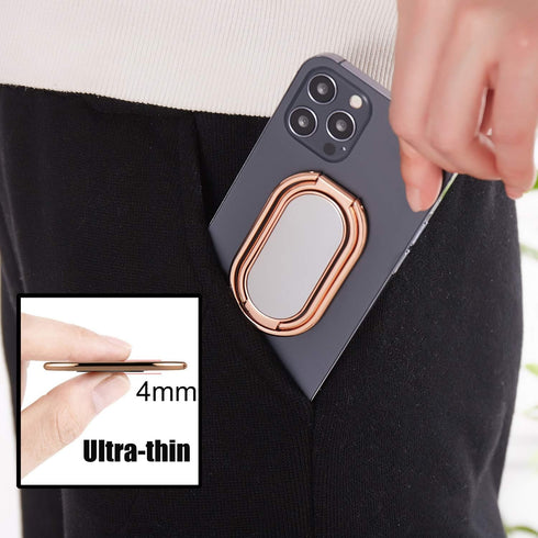 Phone Ring Holder Finger Kickstand, Foldable Cellphone Stand 360° Rotation Metal Ring Grip for Magnetic Mount