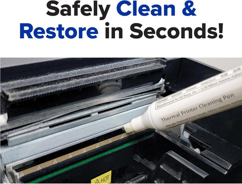 KICTeam Cleaning Pens for Thermal Printer Printheads & Electronics (12 Pens) - Includes Scraper Cap