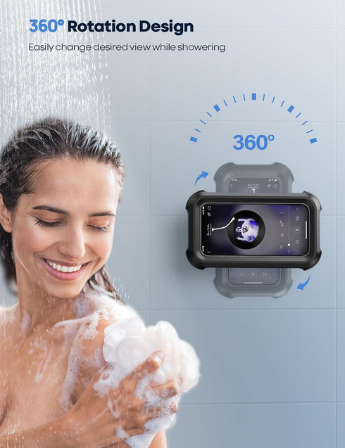 Lamicall 4-7" Waterproof Shower Phone Holder - Shower Bathroom Bath Cellphone Accessories for Women Men Girls Boys