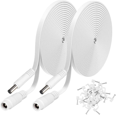 Uogw 2 Pack 20ft/6m DC Power Extension Cable, 2.1mm x 5.5mm Compatible with 12V DC Adapter Cord