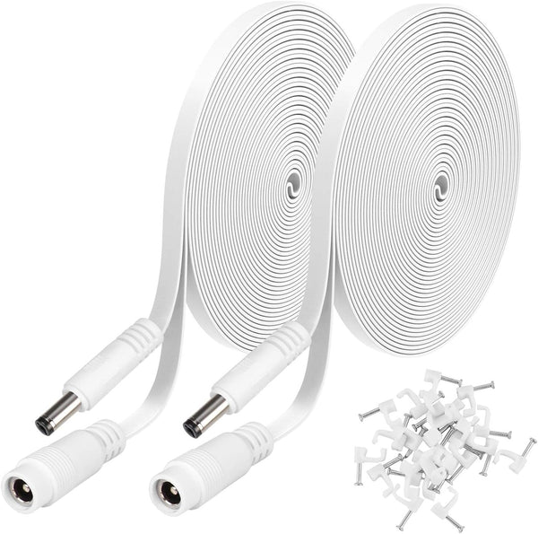Uogw 2 Pack 20ft/6m DC Power Extension Cable, 2.1mm x 5.5mm Compatible with 12V DC Adapter Cord