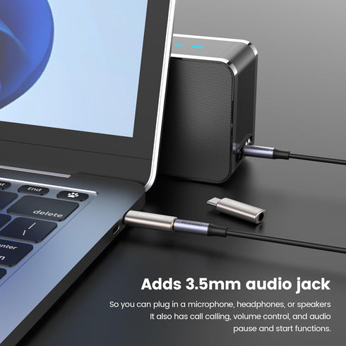 MOSWAG USB C to 3.5mm Headphone Adapter, Wide Compatibility, Plug and Play for Samsung, iPad, Pixel, Huawei