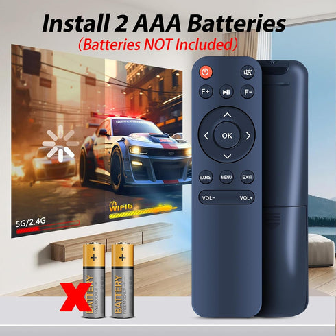 WDZP E1 1080P 4K New Projector Remote Control Replacement fit for NICPOW Full HD Supported Portable Bluetooth