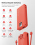 Rngsnoy 12000mAh 22.5W Pack Portable Charger, Fast Charging Power Bank with Built-in Cables & Wall Plug, Travel