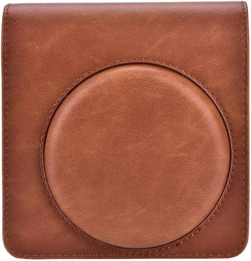 PU Leather Camera Bag with Shoulder Strap for Fujifilm Instax SQ6 (Brown) Protective Case