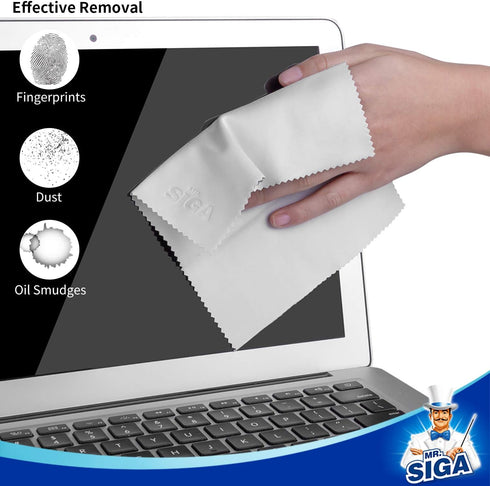 6 Pack, 6 7 inches (15 18 cm) MR.SIGA Premium Microfiber Cleaning Cloths for Lens, Eyeglasses, Screens, Tablets