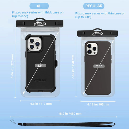 AiRunTech Waterproof Case, Cell Phone Dry Bag Compatible for iPhone 14/13/12/12 Pro Max/11/11 Pro/SE/Xs Max/XR/8P/7