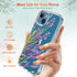 GiiKa iPhone 13 Case with Screen Protector, Clear Full Body Protective Floral Girls Women Shockproof Hard Case Purple