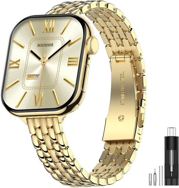 MioHHR Slim Metal Bands Compatible with Apple Watch Bands for Women 38mm