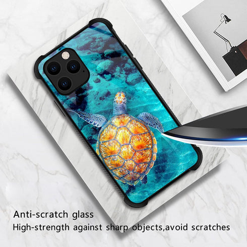 CARLOCA Compatible with iPhone 13 Mini Case,Sea Turtle Pattern Design for Girl Boy Shockproof Anti-Scratch Case for iPhone 13 Mini