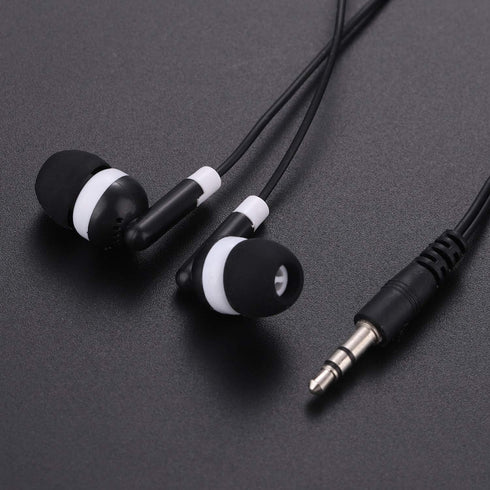 Kids Earbuds Headphones Bulk 100 Pack Class Set for School, Classroom Students, Wholesale Durable Earphones (100 Black)