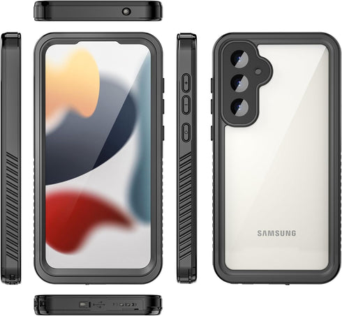 Galaxy S23 FE Case, Ultimate Waterproof & Shockproof Protection, Full Coverage with Screen Protector, Slim Design Black