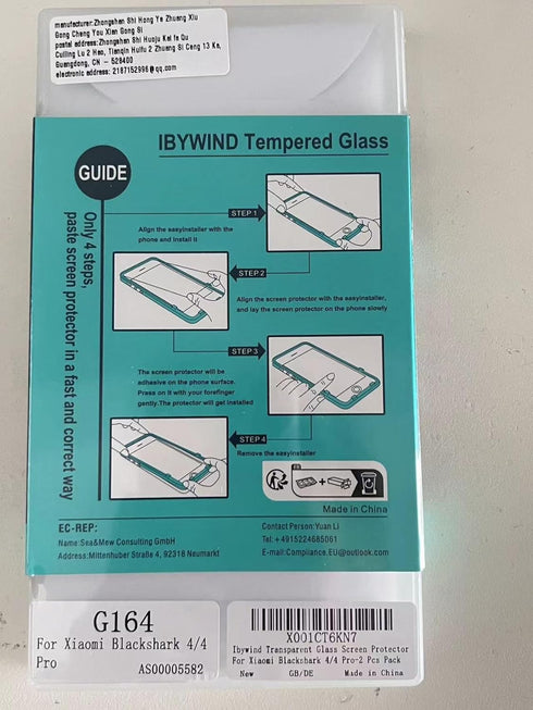 Ibywind Screen Protector for Blackshark 4/4 Pro - 2Pcs Tempered Glass, 1Pc Camera Lens Protector, Easy Installation
