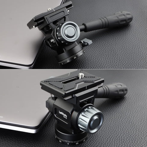 LEFTFOTO Mini Tripod Fluid Head with Pan Tilt Head, Arca Swiss Quick Release Plate for Camera Tripod and DSLR