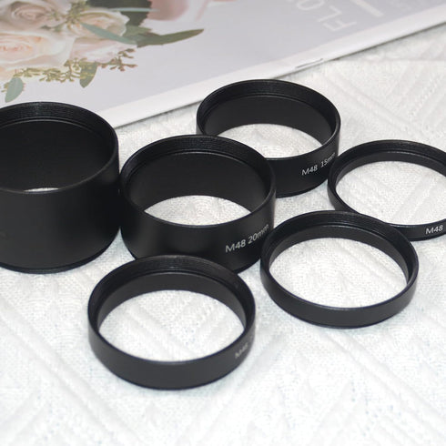 8PCS M48x0.75 Set,M48 3mm 5mm 7mm 10mm 12mm 15mm 20mm 30mm Telescope Extension Tube Extension Tube Kit Length Extending