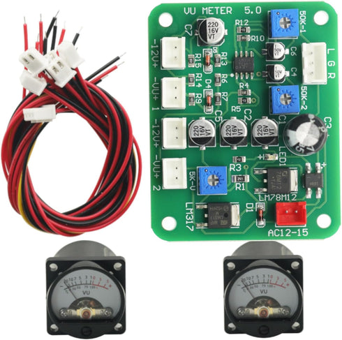 GODIYMODULES 2PCS 500UA VU Meter VU Panel Meter VU Meter Warm Back Light Recording & Audio +Cable with Driver Module,VU